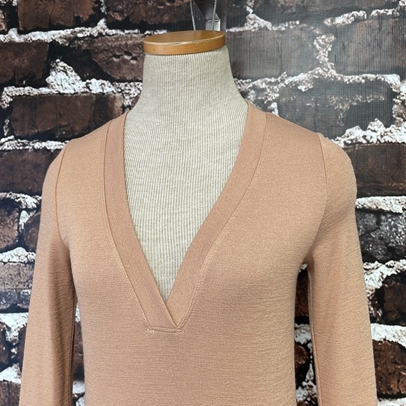 ARITZIA WILFRED FREE Dress Bodycon V-neck Long Sleeves Stretchy Size XS - Picture 6 of 16